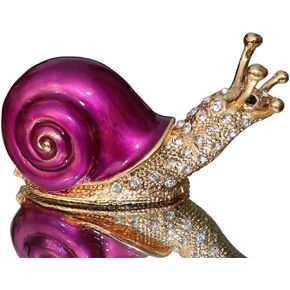 Waltz&F Purple shell snail Trinket Box Hinged Hand-painted Figurine Collectible Ring Holder
