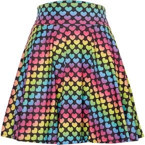 Daisy corsets Women's Rainbow Hearts Stretch Lycra Skirt