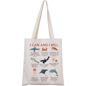 Sea Animals Motivational Tote Bag Marine Biologist Gift Sea Animals Lover Gifts