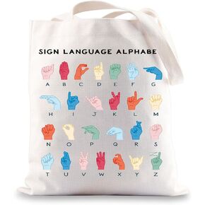 ASL Teacher Tote Bag American Sign Language Gifts ASL Interpreter Tote Bag Deaf Education Teacher Gifts