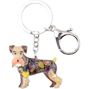 BONSNY Enamel Alloy Heart Lover Schnauzer Dog Key Chains For Women Car Charms Gift in Kuwait