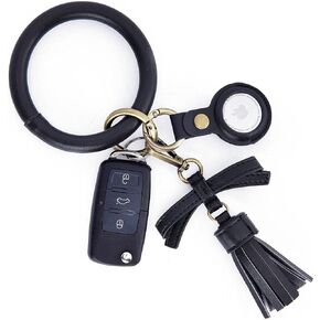 Missnine Wristlet Keychain AirTag Keychain Sturdy Key Ring Bracelet with AirTag Case Keyrings Bangle with AirTag Holder