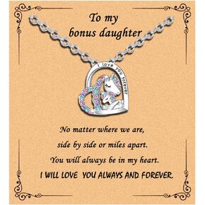 Necklace Gifts for Girls Necklace Crystal Heart Pendant Necklaces Back to School Gifts for Daughter Granddaughter Niece Sister Christmas Birthday Gifts