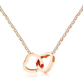 Uloveido Personalized Custom Engraving Two Names Interlocking Heart Necklace Double Love Pendant Choker Collarbone Chain