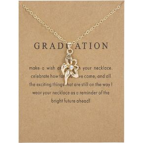 COLORFUL BLING Dainty Moon Star Y Pendant Necklaces Butterfly Bow for Women Girls Friendship Wish Paper Card Clavicle Jewelry