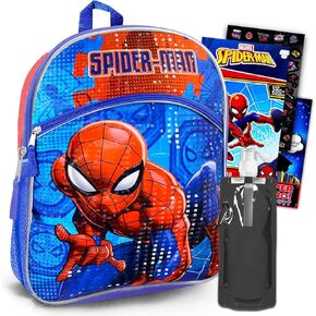 مجموعة حقائب ظهر للأطفال ~ 4 قطع حزمة مع حقيبة مدرسية مارفل سبايدرمان الفاخرة 40.64 سم، وحقيبة مياه وملصقات والمزيد (لوازم مدرسية سبايدرمان للأولاد والبنات) in Kuwait