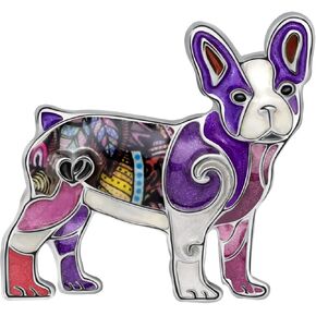 DOWAY Cute French Bulldog Brooch Enamel Pet Dog Pins for Women Badges Clothing Bags Jackets Jewelry Gift