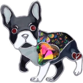 DOWAY Cute French Bulldog Brooch Enamel Pet Dog Pins for Women Badges Clothing Bags Jackets Jewelry Gift in Kuwait