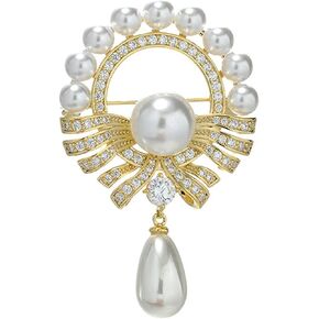 Colours Pearl Rhinestone Brooch Pins Elegant Bridal Vintage Wedding Banquet Party Corsage Pin Accessories