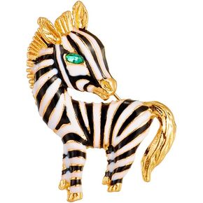 Dainty Zebra Horse Lapel Brooch Pin for Women Girls Men Cubic Zirconia Animal Collar Pins Clip Sweater Jackets Suit Dress Coat Backpacks Brooches Pins Cute Jewelry Gifts Clothes Accessories