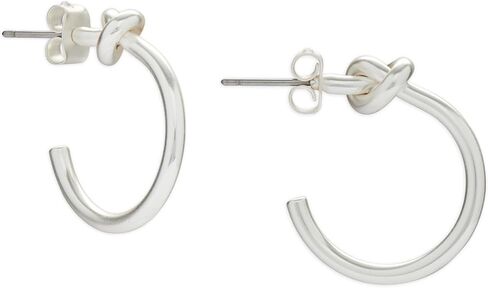Knot Hoop Earring, Silver, One Size, One Size, Metal, No Gemstone in Saudi Arabia