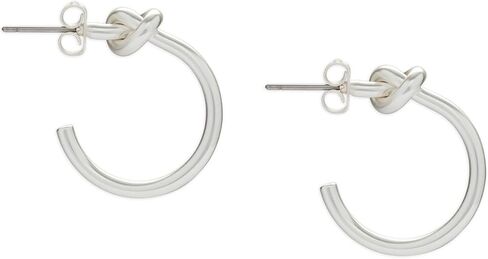 Knot Hoop Earring, Silver, One Size, One Size, Metal, No Gemstone in Saudi Arabia