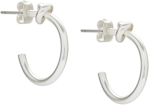 Knot Hoop Earring, Silver, One Size, One Size, Metal, No Gemstone in Saudi Arabia