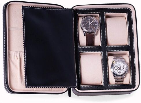 بي بيرك حافظة جلدية سوداء لتنظيم 4 ساعات واكسسوارات من اكزيكتيف ترافيل in Kuwait