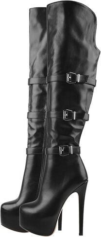 richealnini Women's Over the Knee High Boots Platform Stiletto Heeled Booties with Zipper in Kuwait