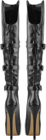 richealnini Women's Over the Knee High Boots Platform Stiletto Heeled Booties with Zipper in Kuwait