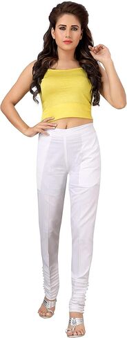 بنطال قطن 100% للنساء، ملابس كاجوال، مريح للمكتب، نحيف، بنطال ضيق وصلب | بنطال مخطط من Pintex & Pearls in Kuwait