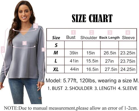 SPARKLE & SKY سترات نسائية برقبة على شكل حرف V بلوفر خفيف الوزن بفتحات جانبية وأكمام طويلة وسترات عالية ومنخفضة للنساء in Kuwait