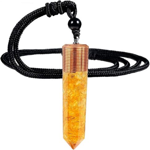Nupuyai Orgone Healing Crystal Point Pendant Necklace for Women Men, Spiral Hexagonal Faceted Stone Pendant with Adjustable Cord 18-24 Inches in Saudi Arabia