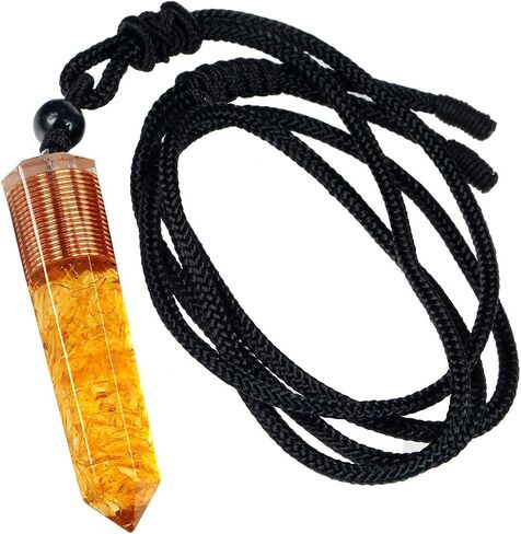 Nupuyai Orgone Healing Crystal Point Pendant Necklace for Women Men, Spiral Hexagonal Faceted Stone Pendant with Adjustable Cord 18-24 Inches in Saudi Arabia