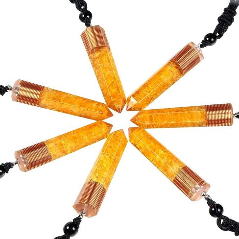 Nupuyai Orgone Healing Crystal Point Pendant Necklace for Women Men, Spiral Hexagonal Faceted Stone Pendant with Adjustable Cord 18-24 Inches in Saudi Arabia