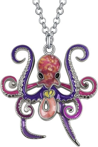 Enamel Alloy Ocean Animals Necklace Sea Life Fish Pendant Ocean Jewelry Charms Gifts for Women Girls Decor in Saudi Arabia