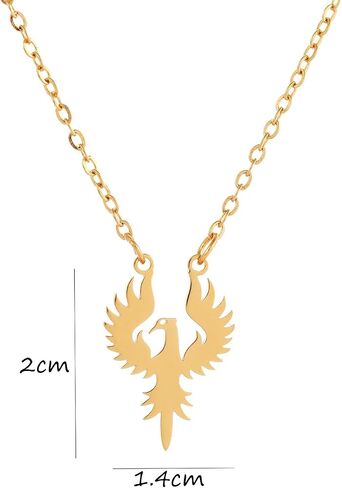 Stainless Steel Phoenix Fire Bird Necklace Lucky Bird Jewelry Gift in Kuwait