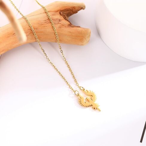 Stainless Steel Phoenix Fire Bird Necklace Lucky Bird Jewelry Gift in Kuwait