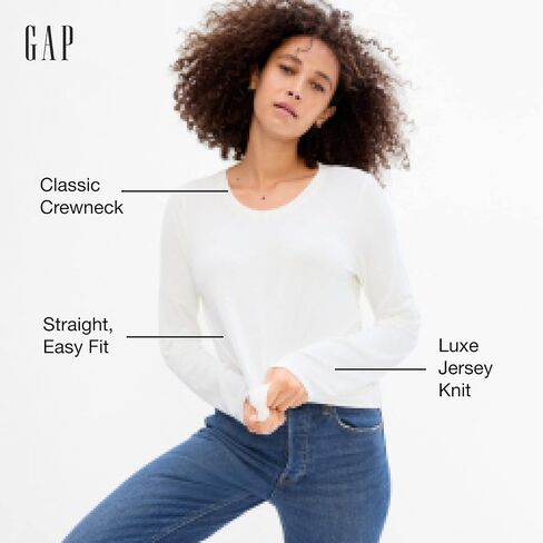 GAP Women's Luxe Long Sleeve Crew Neck Tee T-Shirt in Saudi Arabia