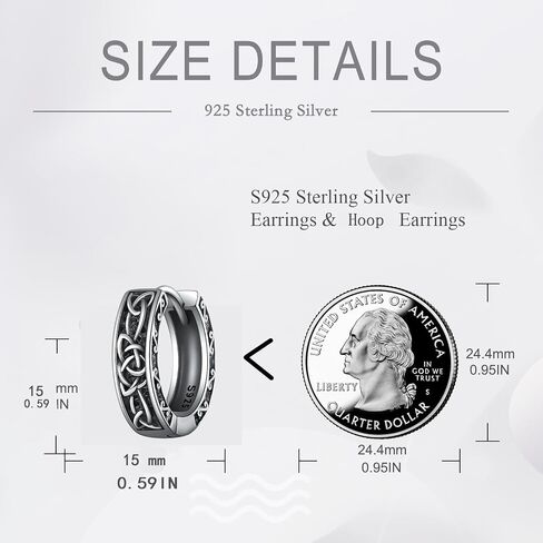 SHEAISRS Celtic Knot Earrings 925 Sterling Silver Small Hoop Earrings Jewelry Women Gift Man in Saudi Arabia