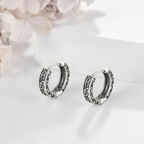 SHEAISRS Celtic Knot Earrings 925 Sterling Silver Small Hoop Earrings Jewelry Women Gift Man in Saudi Arabia