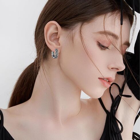 SHEAISRS Celtic Knot Earrings 925 Sterling Silver Small Hoop Earrings Jewelry Women Gift Man in Saudi Arabia