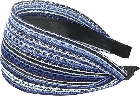 Boho Headbands for Women, Non-slip Wide Headbands Large Head Bands for Women's Hair, Thick Headbands with Teeth Fashion Hairbands Hair Accessories for Women Girls (Black) in Saudi Arabia