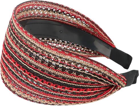 Boho Headbands for Women, Non-slip Wide Headbands Large Head Bands for Women's Hair, Thick Headbands with Teeth Fashion Hairbands Hair Accessories for Women Girls (Black) in Saudi Arabia