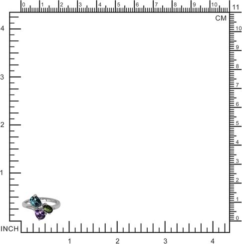 خاتم Silvershake London Blue Topaz Amethyst وChrome Diopside 925 من الفضة الاسترليني in Saudi Arabia