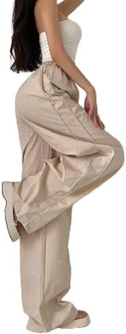NXITK Y2k Sweatpants Parachute Pants Womens Y2k Track Pants High Waisted Cargo Pants with Pockets Trendy Baggy Sweatpants in Kuwait