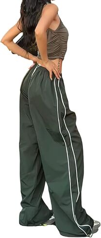 NXITK Y2k Sweatpants Parachute Pants Womens Y2k Track Pants High Waisted Cargo Pants with Pockets Trendy Baggy Sweatpants in Saudi Arabia