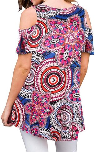 قمصان نسائية من Viracy ذات كتف بارد وأكمام قصيرة كاجوال من الزهور in Kuwait