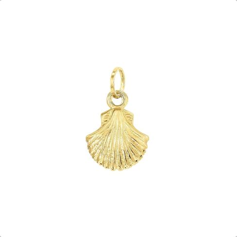 Lucchetta - 14 kt Yellow Gold Small SeaShell Jewelry - Charm Symbol of Life and Prosperity, 14k Charms for Bracelets Necklaces, Womens Girls, XD4817-SC55, Precious Metal in Kuwait