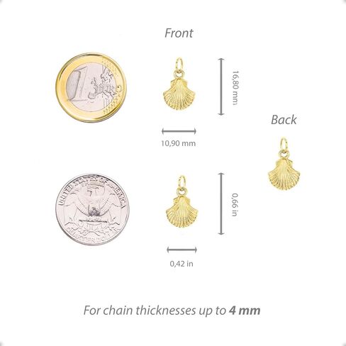 Lucchetta - 14 kt Yellow Gold Small SeaShell Jewelry - Charm Symbol of Life and Prosperity, 14k Charms for Bracelets Necklaces, Womens Girls, XD4817-SC55, Precious Metal in Kuwait