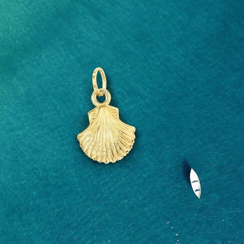 Lucchetta - 14 kt Yellow Gold Small SeaShell Jewelry - Charm Symbol of Life and Prosperity, 14k Charms for Bracelets Necklaces, Womens Girls, XD4817-SC55, Precious Metal in Kuwait