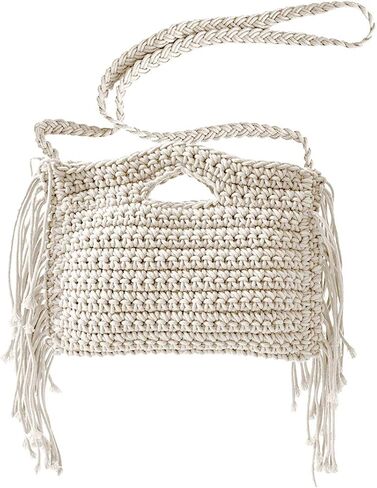 حقيبة شاطئ صيفية بشرابة بلون سادة، حقيبة يد مضفرة للنساء، حقيبة عشبية منسوجة للسفر والاستخدام اليومي in Kuwait