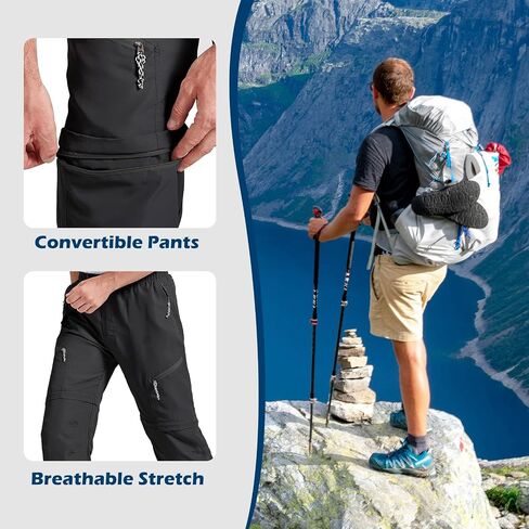 Men’s Hiking Pants Convertible Quick Dry Pants Outdoor Sport Lightweight Cargo Pants Fishing Tactical Pants in Saudi Arabia
