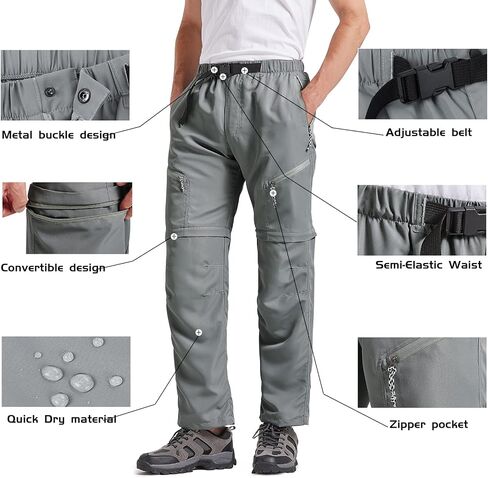 Men’s Hiking Pants Convertible Quick Dry Pants Outdoor Sport Lightweight Cargo Pants Fishing Tactical Pants in Saudi Arabia