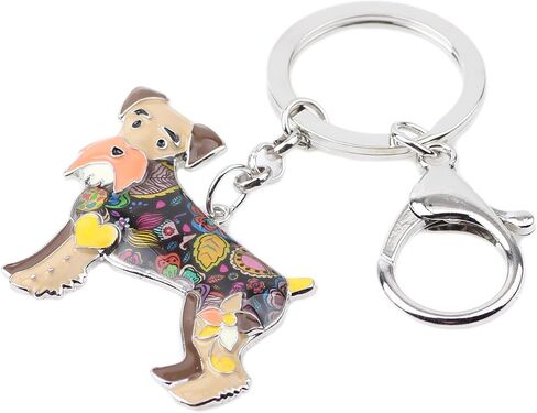 BONSNY Enamel Alloy Heart Lover Schnauzer Dog Key Chains For Women Car Charms Gift in Kuwait