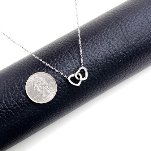 Uloveido Personalized Custom Engraving Two Names Interlocking Heart Necklace Double Love Pendant Choker Collarbone Chain in Saudi Arabia