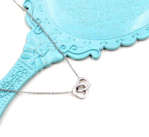 Uloveido Personalized Custom Engraving Two Names Interlocking Heart Necklace Double Love Pendant Choker Collarbone Chain in Saudi Arabia