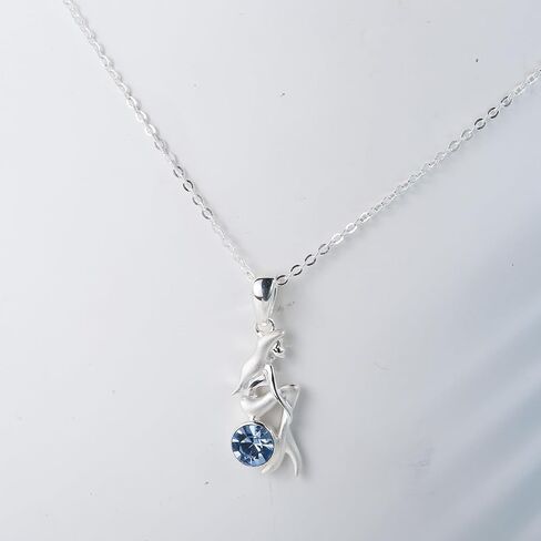 SILVERAGE 925 Sterling Silver Blue Cubic Zirconia Mermaid Pendant Necklace for Women in Kuwait