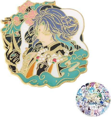 اكس اتش بي تي اس 10 قطع من ملصقات جينشين امباكت دبابيس مطلية بالمينا، مجموعة دبابيس معدنية لطية صدر السترة بتصميم لعبة المغامرات التنكرية، اكسسوارات شنطة الظهر بتصميم انيمي جينشين امباكت كيكينج شياو, in Kuwait