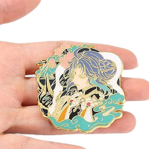 اكس اتش بي تي اس 10 قطع من ملصقات جينشين امباكت دبابيس مطلية بالمينا، مجموعة دبابيس معدنية لطية صدر السترة بتصميم لعبة المغامرات التنكرية، اكسسوارات شنطة الظهر بتصميم انيمي جينشين امباكت كيكينج شياو, in Kuwait